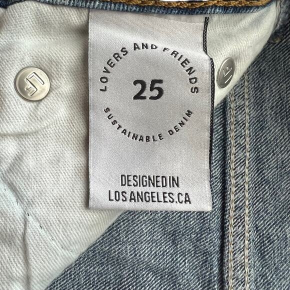 Lovers & Friends Ryan High Rise Straight Leg Jeans In Cascade Blue Size 25 - Picture 11 of 16